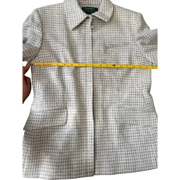 Lauren Ralph Lauren 100% Wool Houndstooth Blazer Jacket 8P NWT Vintage Classic - Picture 6 of 9